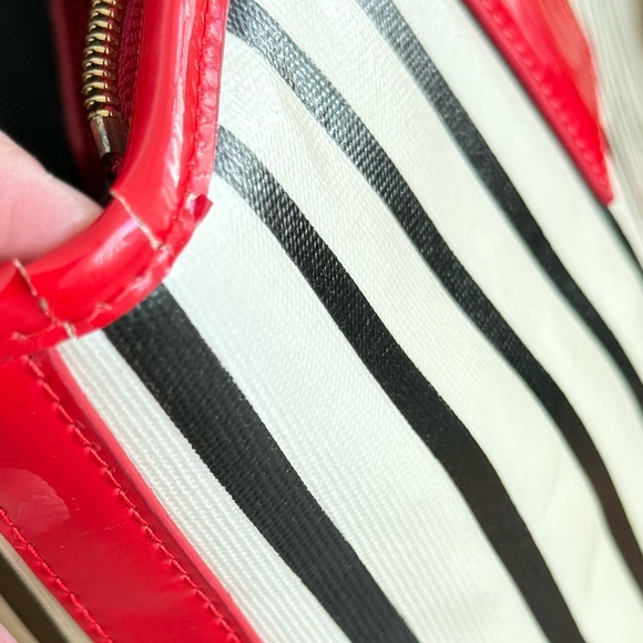 St. John PVC Tote in Black/Red/Ivory or light yellow hard to tell VGUC - Picture 17 of 17